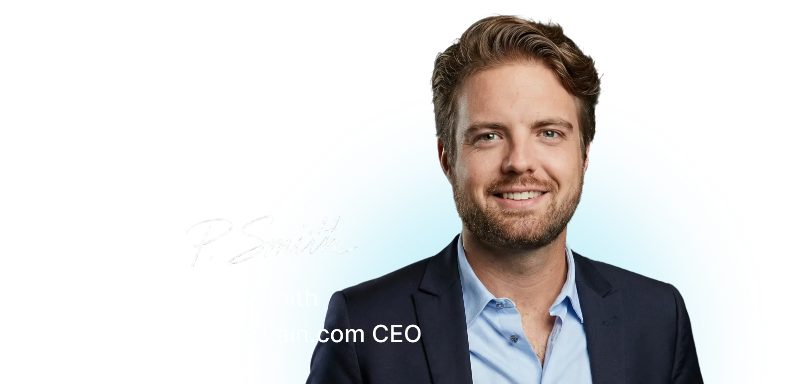 Blockchain.com representative and signature